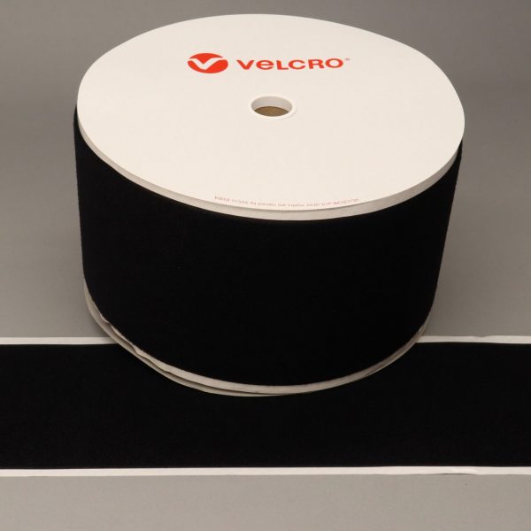 VELCRO® Brand PS18 Stick-on 150mm tape BLACK LOOP 25mtr roll