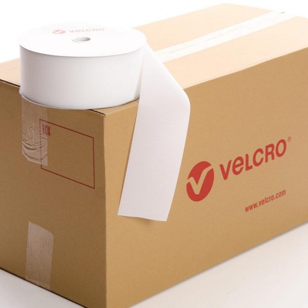 VELCRO® Brand Sew-on 100mm tape WHITE HOOK case of 12 rolls
