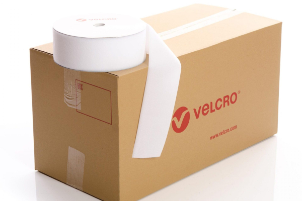 VELCRO® Brand Sew-on 100mm tape WHITE LOOP case of 12 rolls