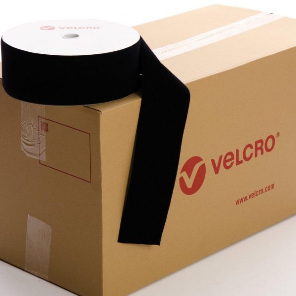 VELCRO® Brand Sew-on 100mm tape BLACK LOOP case of 12 rolls