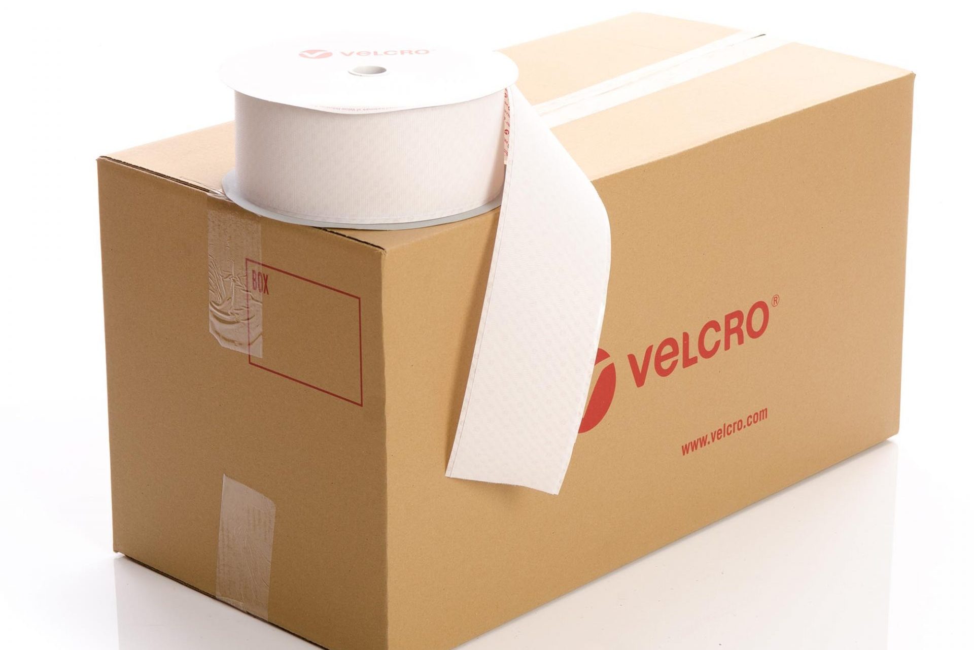VELCRO® Brand PS14 Stick-on 100mm tape WHITE HOOK case of 9 rolls