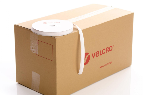 VELCRO® Brand PS14 Stick-on 20mm tape WHITE LOOP case of 42 rolls