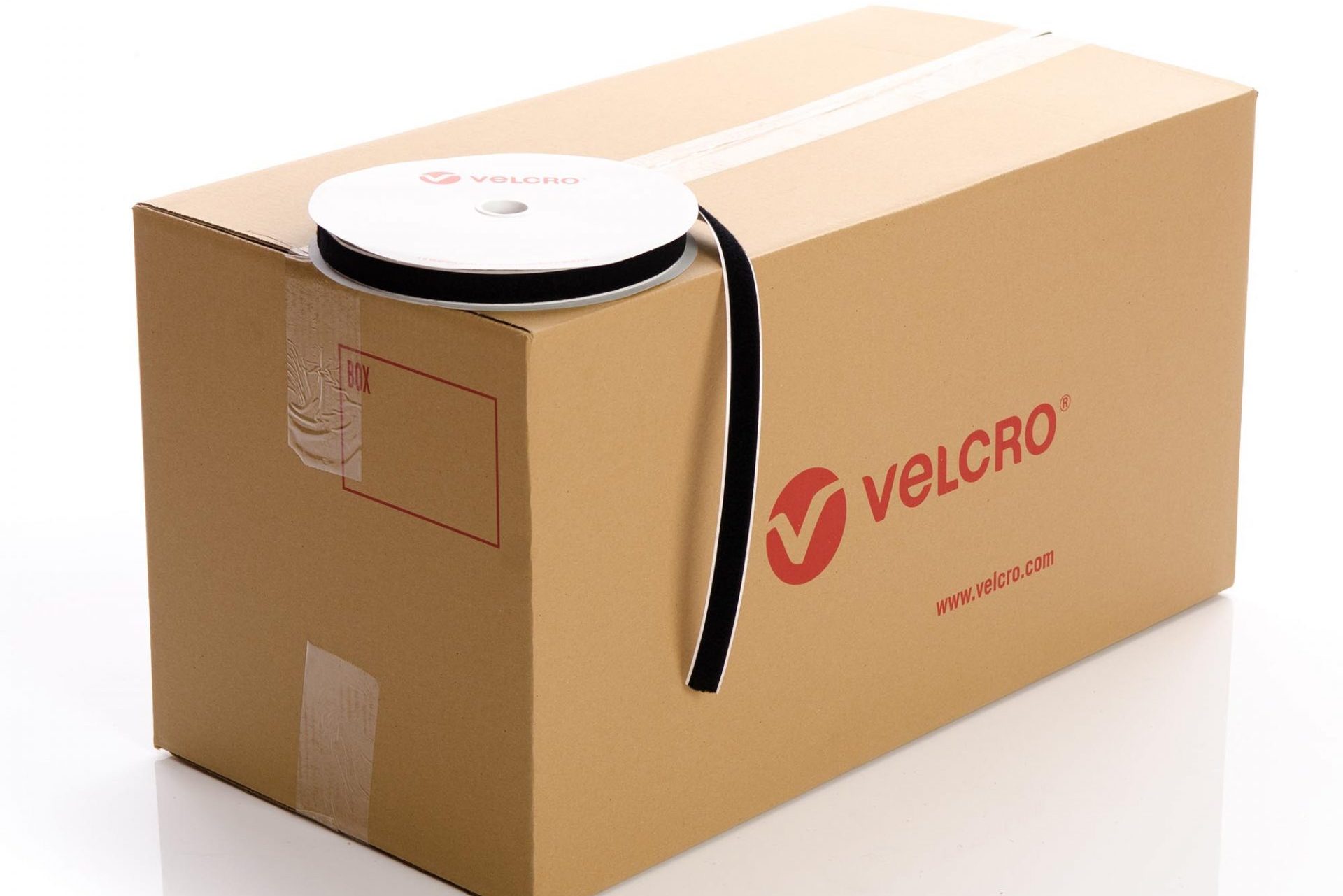 VELCRO® Brand PS14 Stick-on 20mm tape BLACK LOOP case of 42 rolls