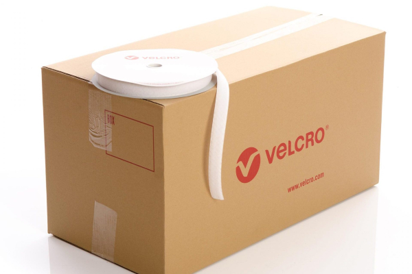 VELCRO® Brand PS14 Stick-on 25mm tape WHITE LOOP case of 36 rolls