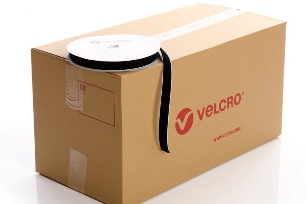 VELCRO® Brand PS14 Stick-on 25mm tape BLACK LOOP case of 36 rolls