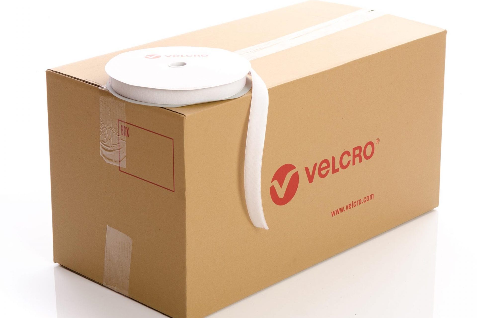 VELCRO® Brand PS14 Stick-on 30mm tape WHITE LOOP case of 30 rolls
