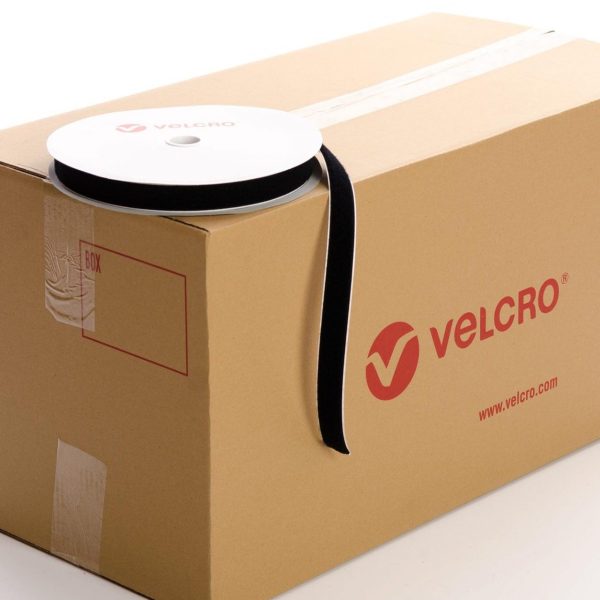 VELCRO® Brand PS15 FR Stick-on 25mm BLACK LOOP case of 36 rolls