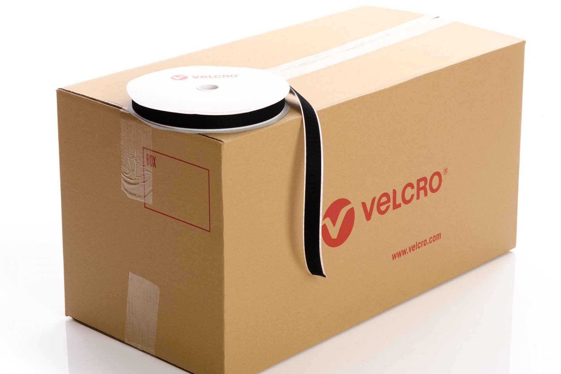 VELCRO® Brand PS18 Stick-on 25mm tape BLACK HOOK case of 36 rolls