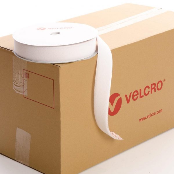 VELCRO® Brand PS18 Stick-on 50mm tape WHITE LOOP case of 21 rolls