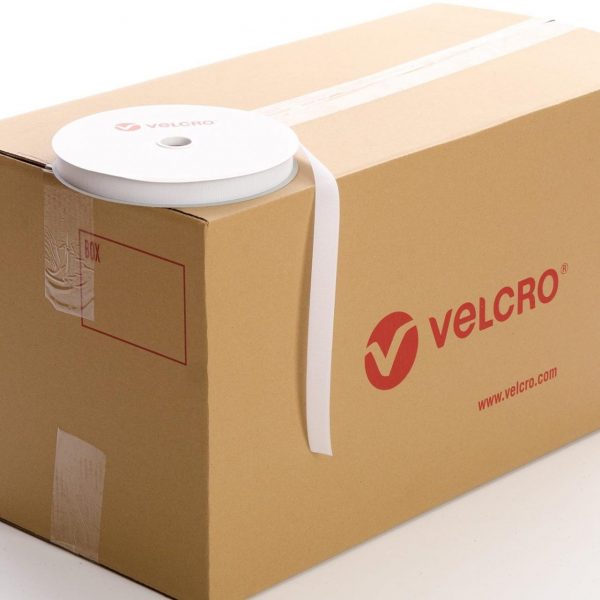 VELCRO® Brand Sew-on 25mm tape WHITE HOOK case of 42 rolls