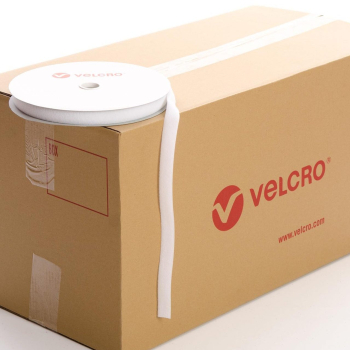 VELCRO® Brand Sew-on 25mm tape WHITE LOOP case of 42 rolls