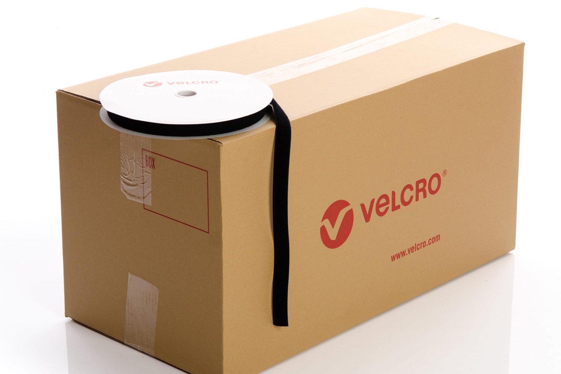 VELCRO® Brand Sew-on 25mm tape BLACK LOOP case of 42 rolls