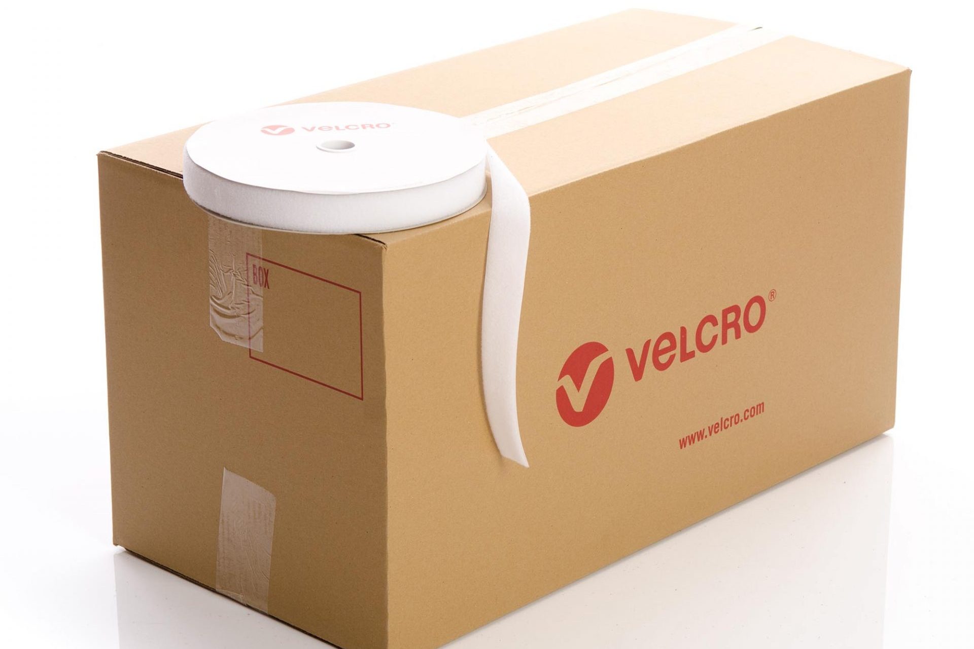 VELCRO® Brand Sew-on 38mm tape WHITE LOOP case of 27 rolls