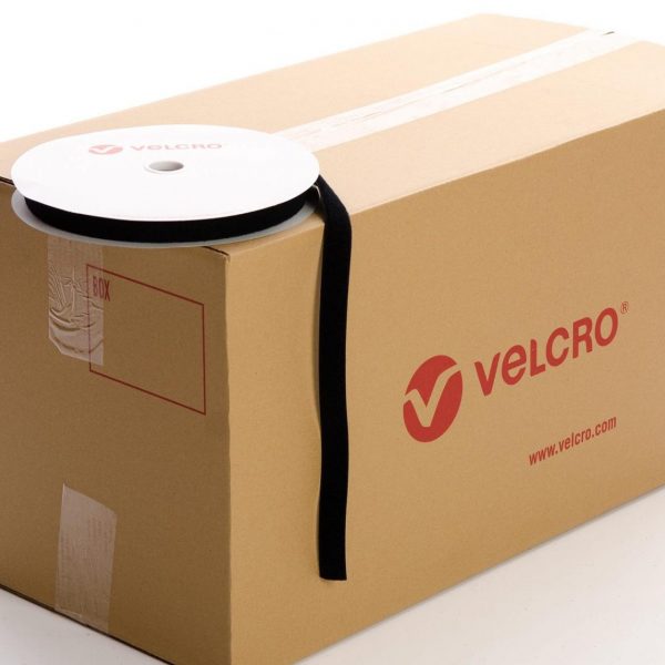 VELCRO® Brand Flame Retardant Sew-on 25mm tape BLACK LOOP case of 42 rolls