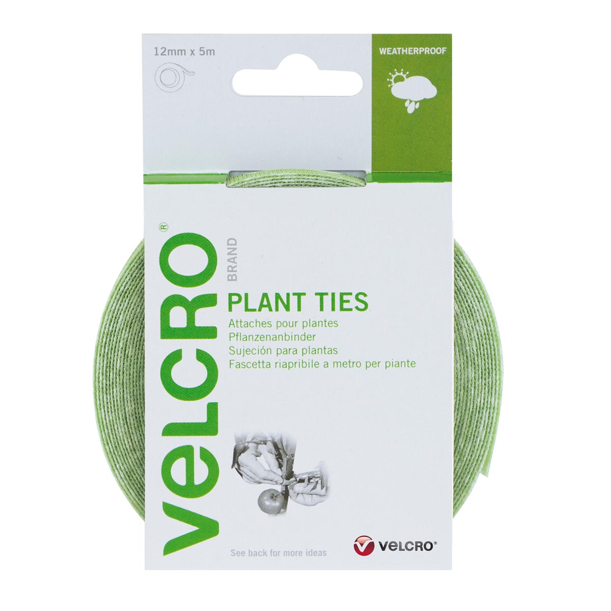 VELCRO® Brand Plant ties 5m x 12mm GREEN
