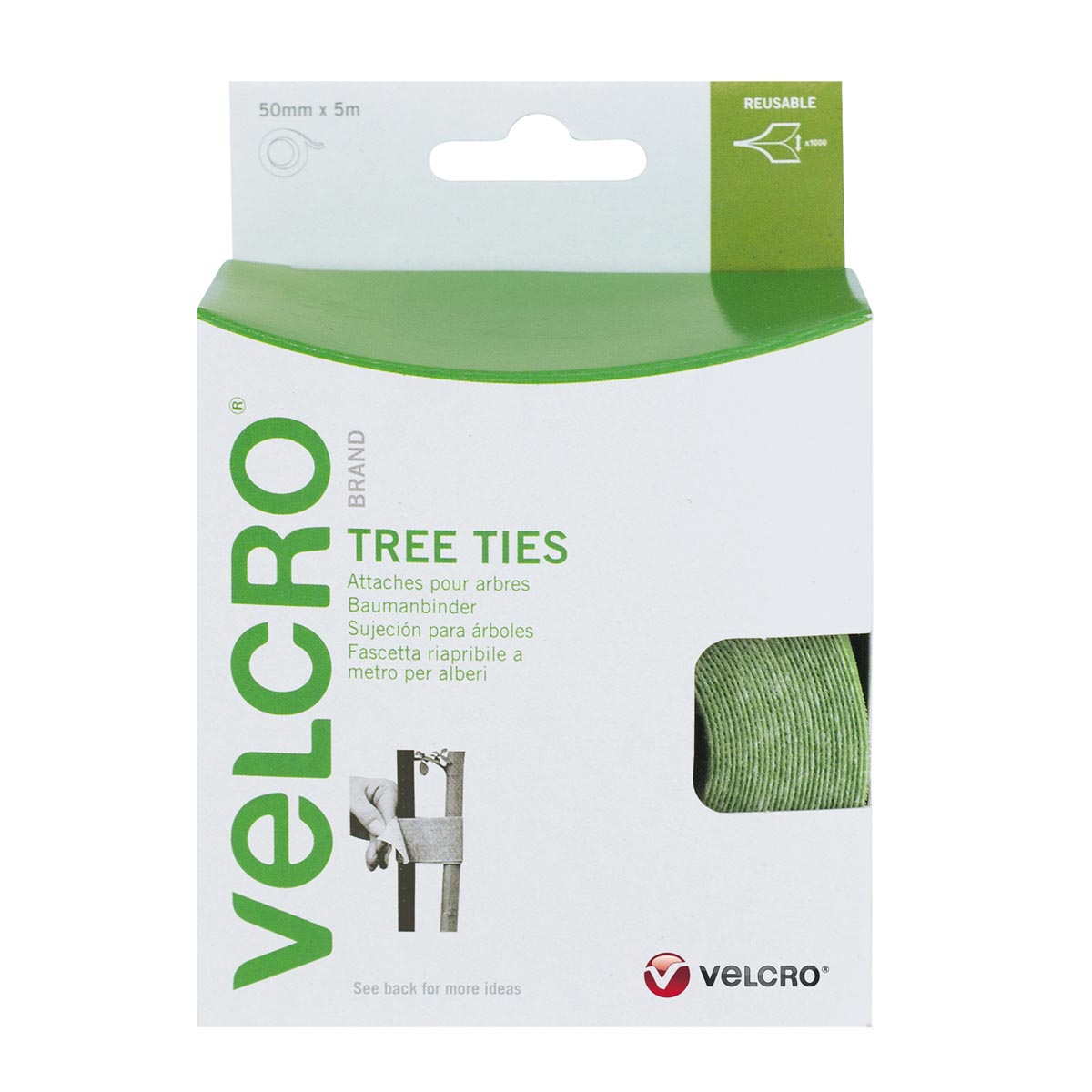VELCRO® Brand Tree ties 5m x 50mm GREEN