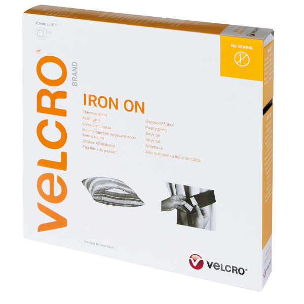VELCRO® Brand 10m x 20mm Iron-on tape WHITE