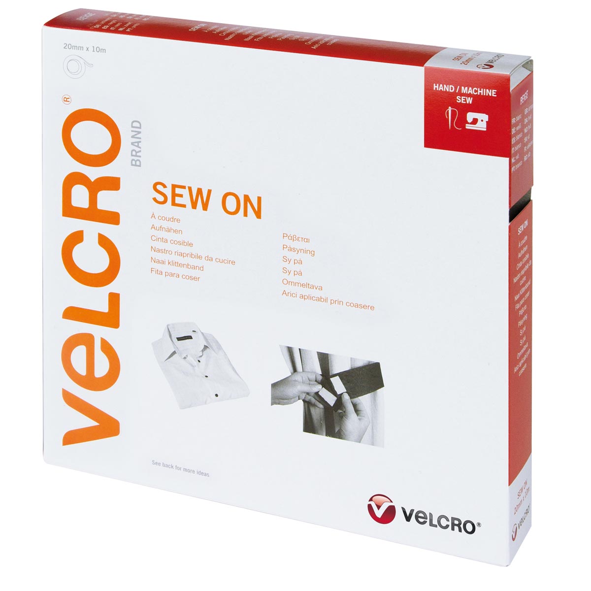 VELCRO® Brand Sew-on 10m x 20mm tape BEIGE
