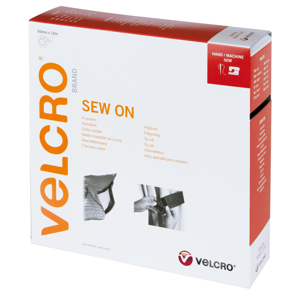 VELCRO® Brand Sew-on 10m x 50mm tape BLACK