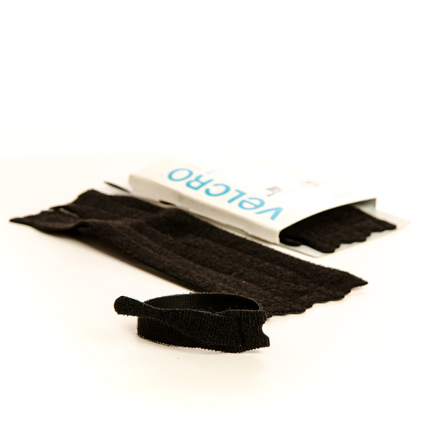 VELCRO® Brand 6 adjustable ties 20cm x 12mm BLACK