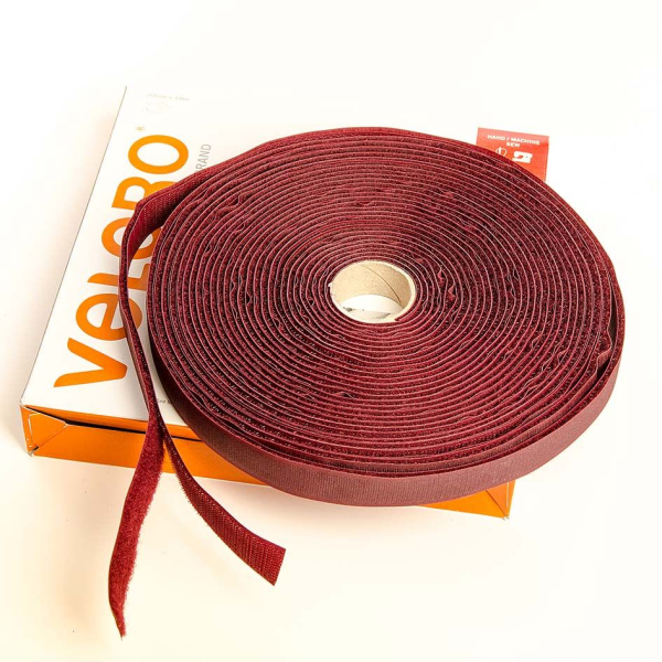 VELCRO® Brand Sew-on 10m x 20mm tape BURGUNDY