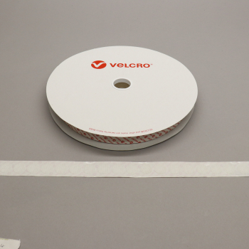 VELCRO® Brand PS14 Stick-on 19mm coins WHITE HOOK 25mtr roll