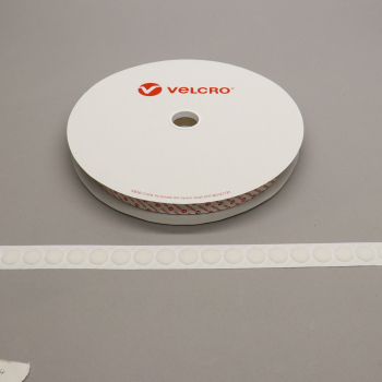 VELCRO® Brand PS14 Stick-on 19mm coins WHITE LOOP 25mtr roll