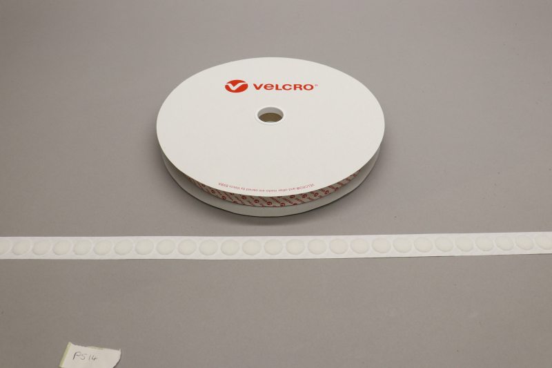 VELCRO® Brand PS14 Stick-on 19mm coins WHITE LOOP 25mtr roll