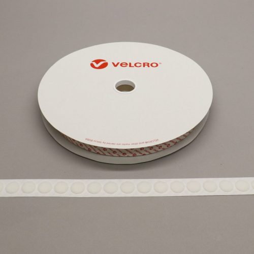 VELCRO® Brand PS14 Stick-on 19mm coins WHITE LOOP 25mtr roll