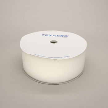 TEXACRO Sew-on 107mm tape WHITE LOOP 25mtr roll