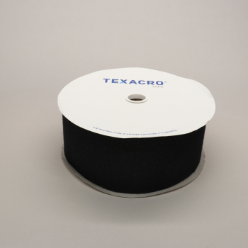 TEXACRO Sew-on 107mm tape BLACK LOOP 25mtr roll
