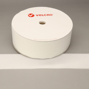 VELCRO® Brand Sew-on 100mm tape WHITE LOOP 25mtr roll