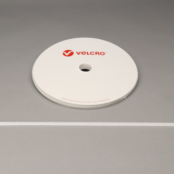 VELCRO® Brand Sew-on 10mm tape WHITE LOOP 25mtr roll