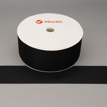 Velcro tape roll, black, loop type with acrylic adhesive back, 1