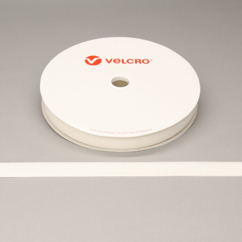 VELCRO® Brand PS18 Stick-on 25mm tape WHITE LOOP 25mtr roll