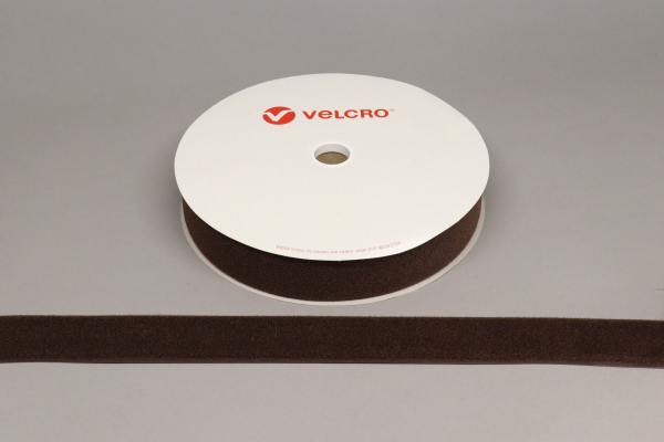VELCRO® Brand Sew-on 50mm tape DARK BROWN LOOP 25mtr roll