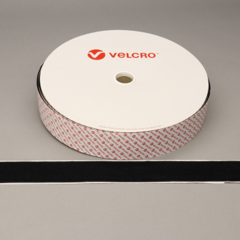 25-Metre Roll of VELCRO® Brand PS51 Heavy Duty 50mm Stick-On Black Loop Tape