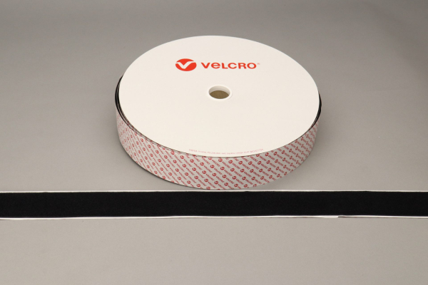 25-Metre Roll of VELCRO® Brand PS51 Heavy Duty 50mm Stick-On Black Loop Tape