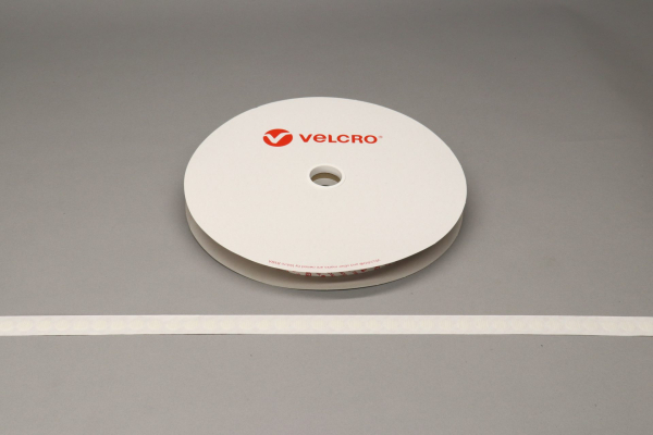 1/2 WHITE VELCRO® BRAND VELCOIN® HOOK ADHESIVE BACKED - COINS