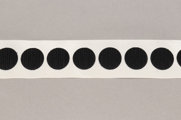 VELCRO® Brand PS14 Stick-on 22mm coins BLACK HOOK 25mtr roll