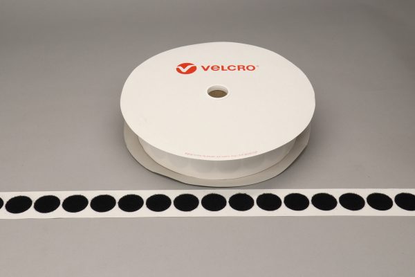 VELCRO® Brand PS14 Stick-on 35mm coins BLACK LOOP 25mtr roll