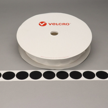 VELCRO® Brand PS14 Stick-on 45mm coins BLACK HOOK 25mtr roll
