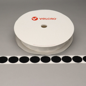 VELCRO® Brand PS14 Stick-on 45mm coins BLACK LOOP 25mtr roll