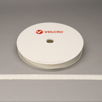 VELCRO® Brand PS18 Stick-on 19mm coins WHITE HOOK 25mtr roll