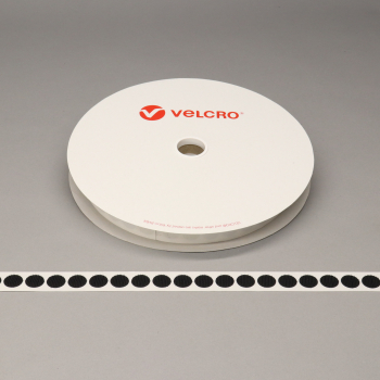 VELCRO® Brand PS18 Stick-on 19mm coins BLACK HOOK 25mtr roll