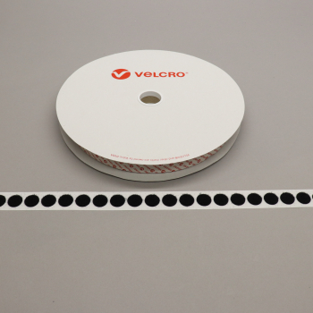 VELCRO® Brand PS18 Stick-on 19mm coins BLACK LOOP 25mtr roll