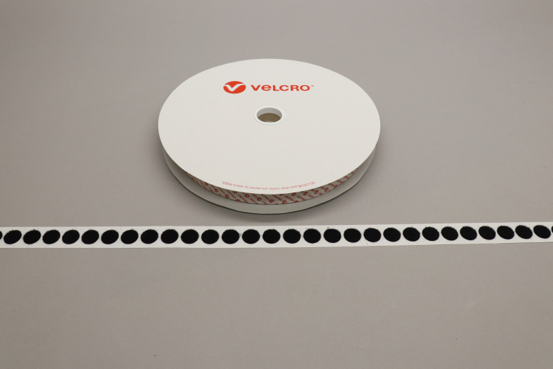 VELCRO® Brand PS18 Stick-on 19mm coins BLACK LOOP 25mtr roll