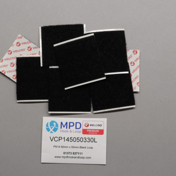 VELCRO® Brand PS14 Stick-on 50mm x 50mm BLACK LOOP