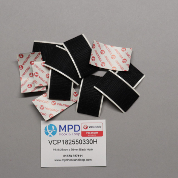 VELCRO® Brand PS18 Stick-on 25mm x 50mm BLACK HOOK
