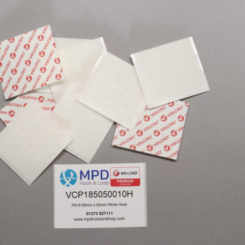 VELCRO® Brand PS18 Stick-on 50mm x 50mm WHITE HOOK